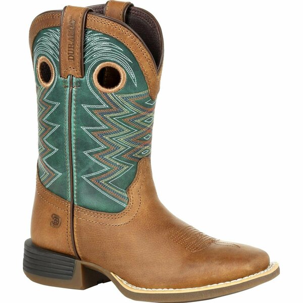 Durango Lil' Rebel Pro Big Kid's Teal Western Boot, WHEAT/TIDAL TEAL, M, Size 7 DBT0224Y